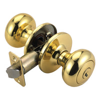 Design House  Cambridge  Polished Brass  Entry Knobs  ANSI grade 3  1-3/4 in.