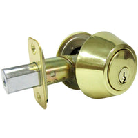 Double-Cylinder Deadbolt, Polished Brass (Pack of 3)