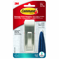 Command Hook 3 Lb. Metal Hook Satin Nickel