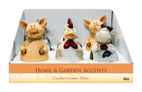 Alpine Pig, Cow, Chicken Ceramic Assorted 7 in. Statue (Pack of 6)