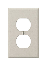 Amerelle Contractor Metallic 1 gang Stamped Steel Duplex Outlet Wall Plate 1 pk