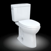 TOTO® Drake® Two-Piece Elongated 1.6 GPF Universal Height TORNADO FLUSH® Toilet with CEFIONTECT® and SoftClose® Seat, WASHLET®+ Ready, Cotton White - MS776124CSFG#01