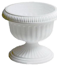 Grecian Urn Planter, Plastic, White, 18-In.